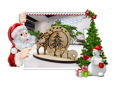 激光切割 3D 木制圣誕飾品 激光切割 3D 木制圣誕飾品