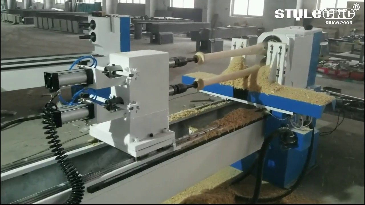 雙主軸自動數控木工車床,用于棒球棒 雙主軸自動數控木工車床,用于棒球棒